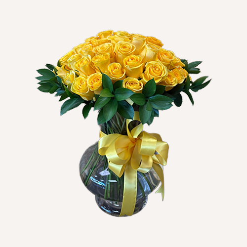 Majestic 75 yellow roses bouquet