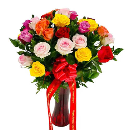 THREE Dozen long stems Assorted Roses HAPPY BIRTHDAY SPECIAL!