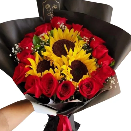 Roses With Sunflowers