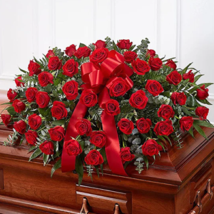 Majestic Red Casket Flowers FIVE DOZEN RED ROSES
