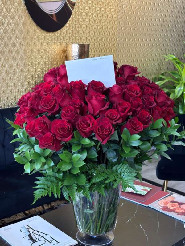 One Hundred Long Stem Roses