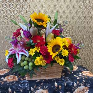 Fruit and flower basket deluxe collection