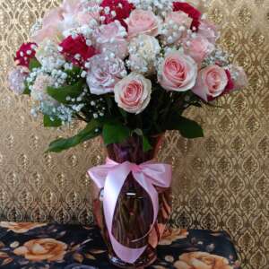 Pink passion deluxe two dozen LARGE pink roses